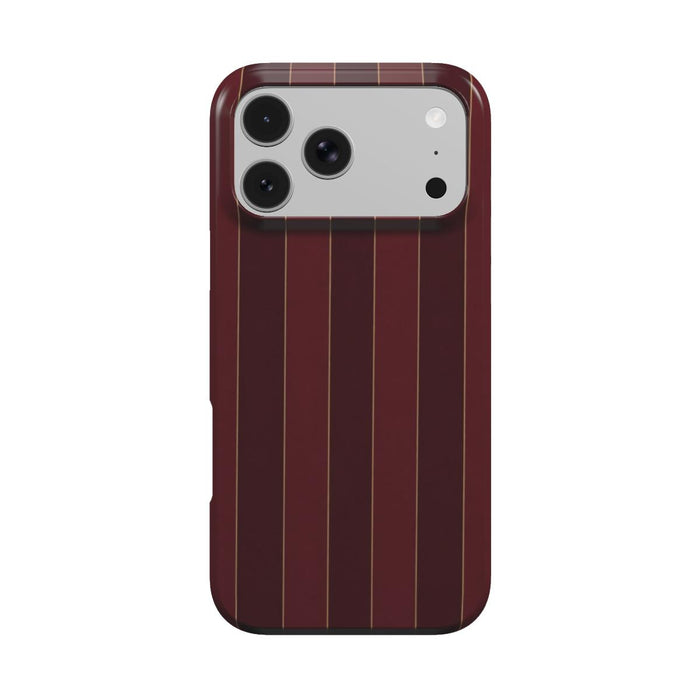 Boardroom | Burgundy Gold Pinstripe MagSafe iPhone Case