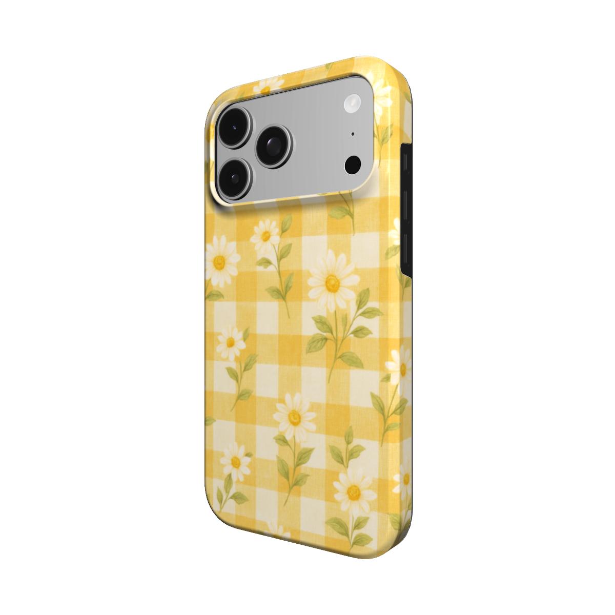 Sonnenblume Gänseblümchen | Gelbes Vichykaro Blumen MagSafe iPhone Hülle