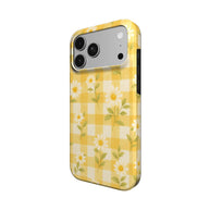 Sonnenblume Gänseblümchen | Gelbes Vichykaro Blumen MagSafe iPhone Hülle