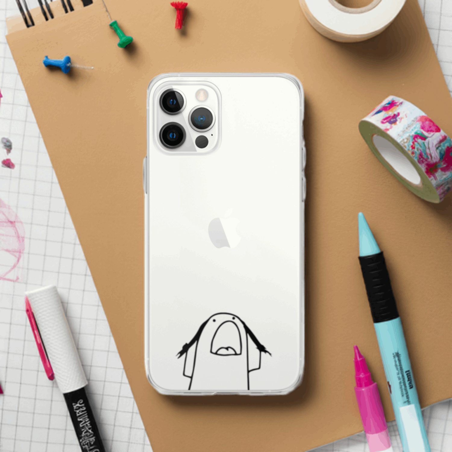 Minimalist Illustrated Clear iPhone Case