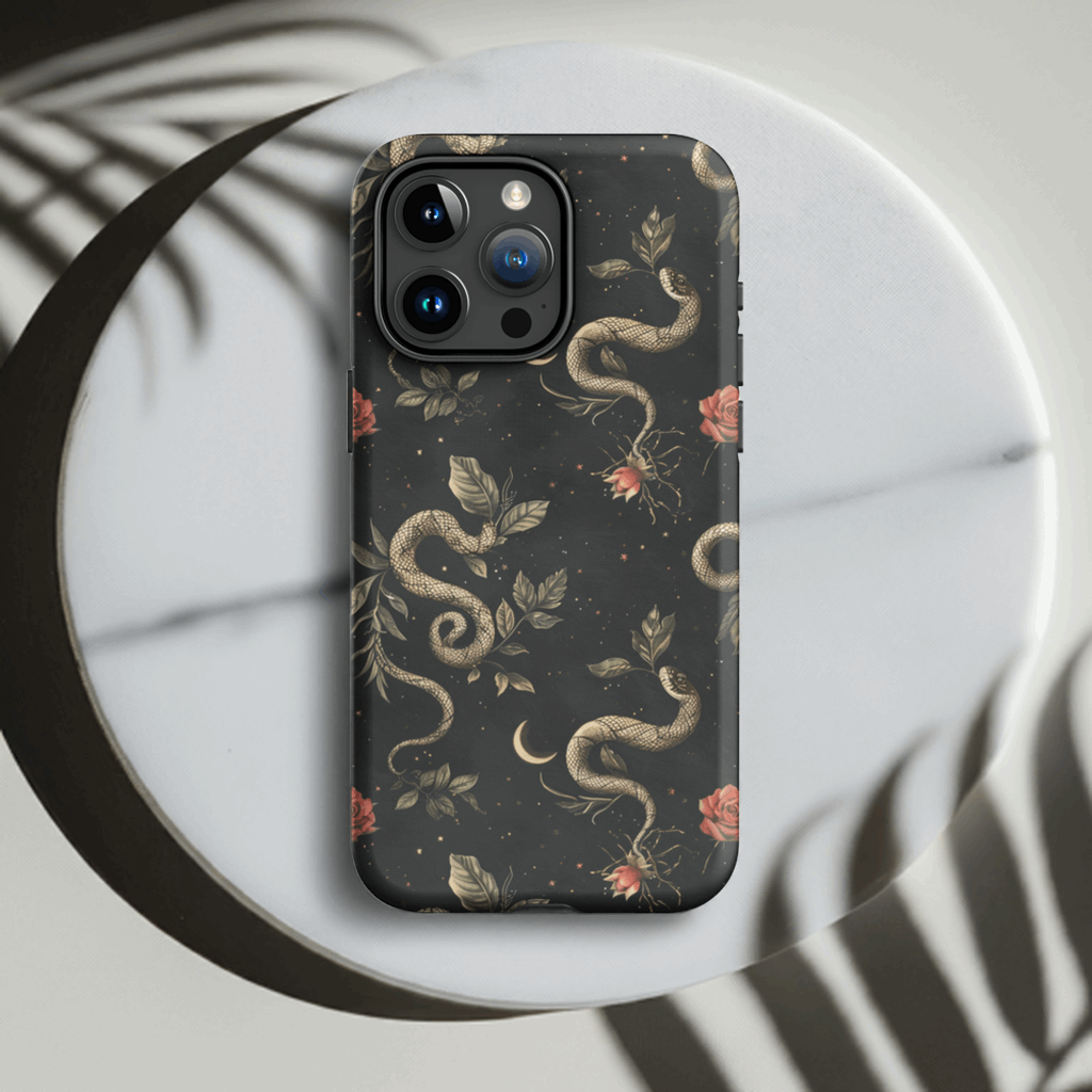 Mystic Serpent & Rose iPhone Hard Case