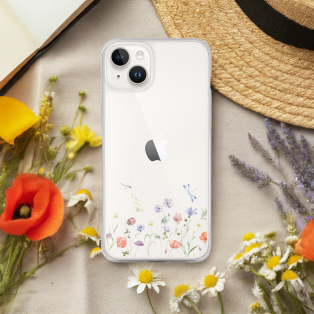 Wildflower Garden Clear iPhone Case