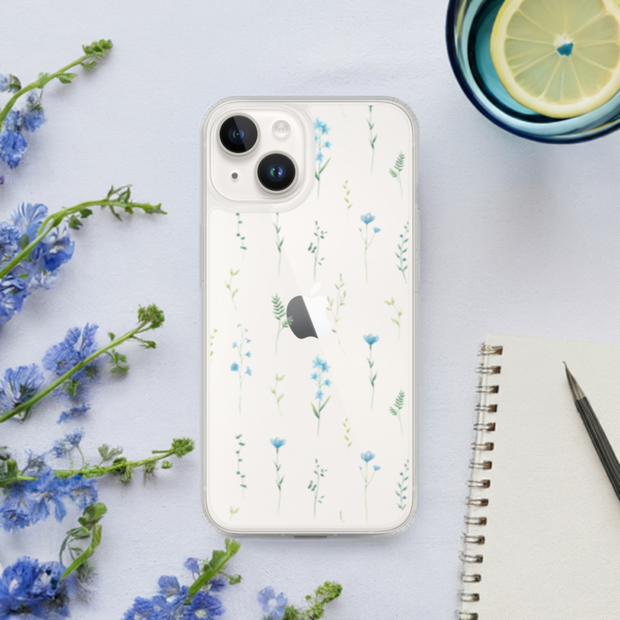 Blue Meadow Clear iPhone Case