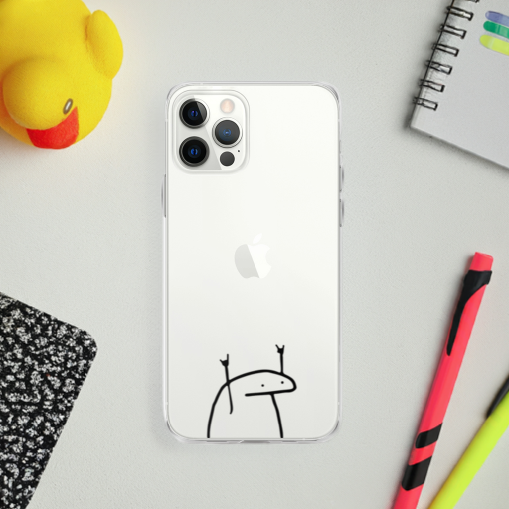 Quirky Minimalist Clear iPhone Case