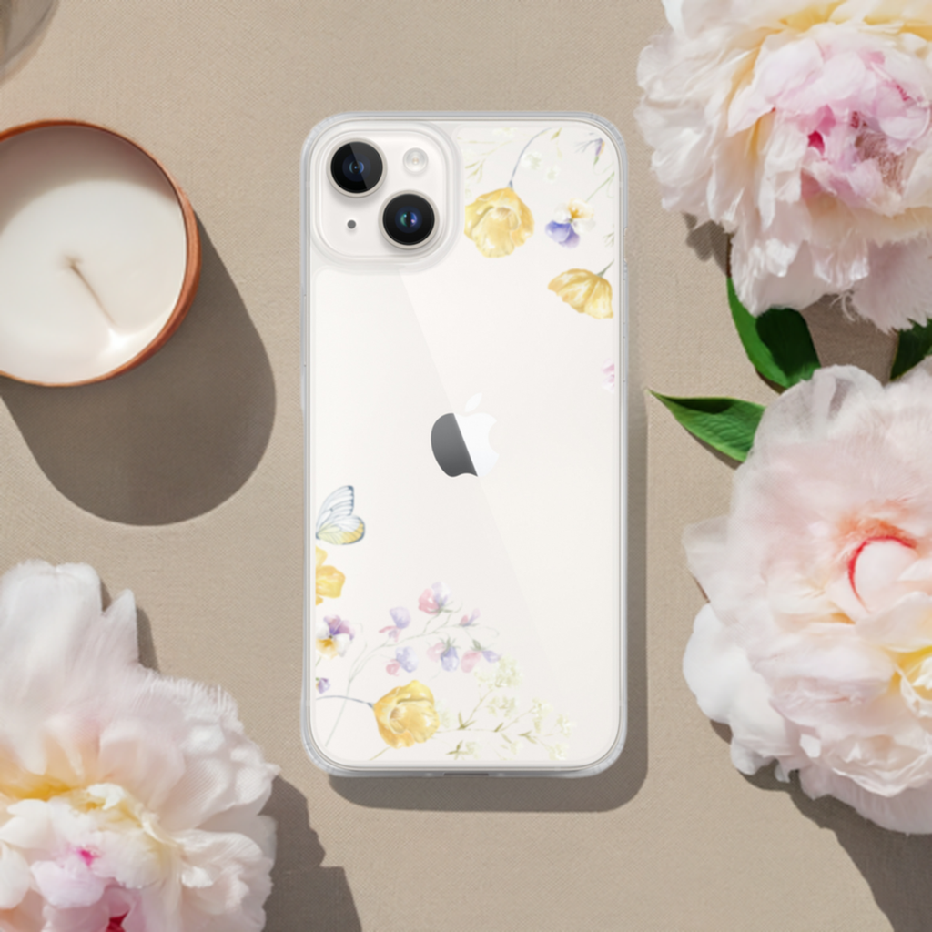 Floral Elegance Clear iPhone Case