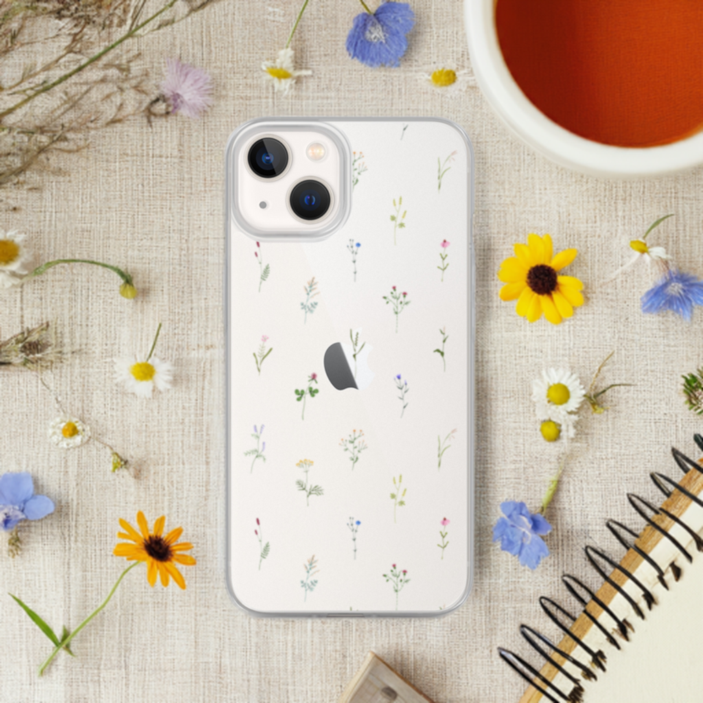 Aesthetic Wildflower Clear iPhone Case