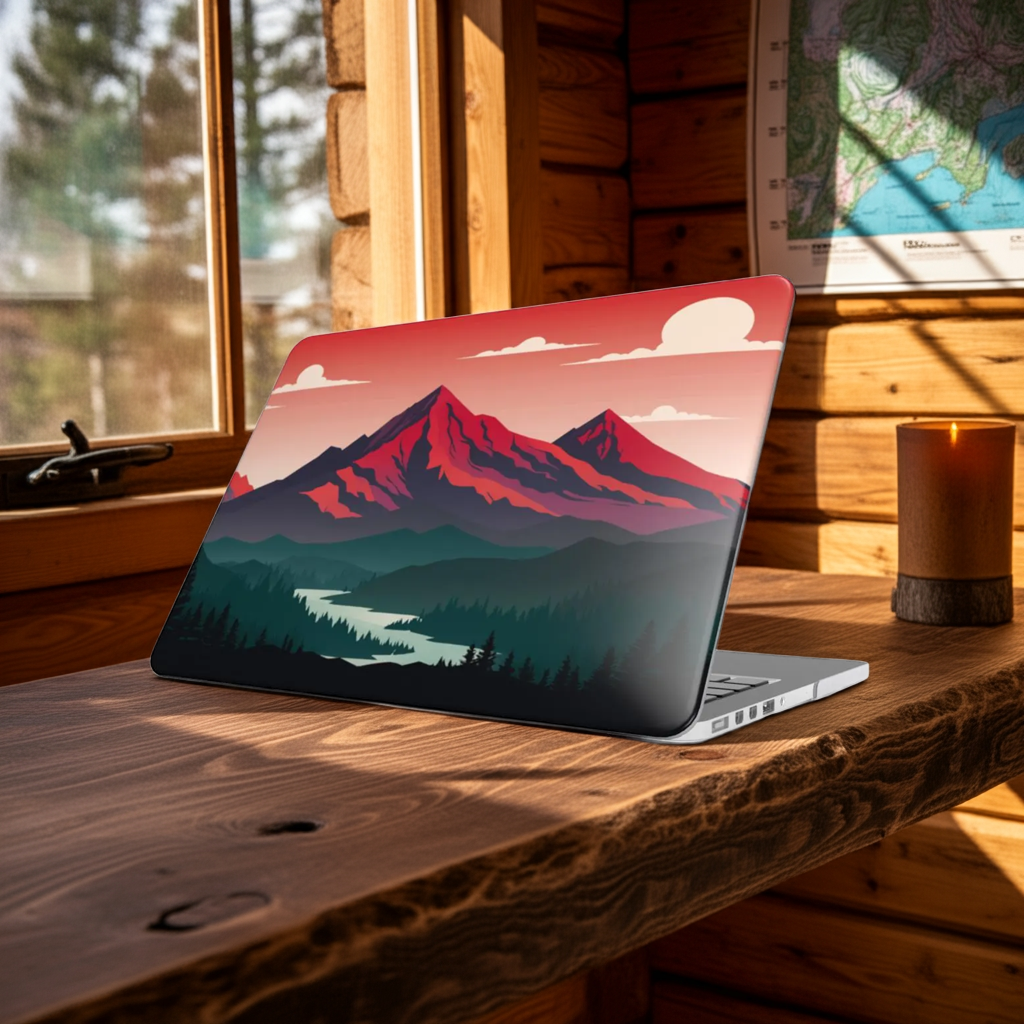 Sunset Mountain Landscape MacBook Case