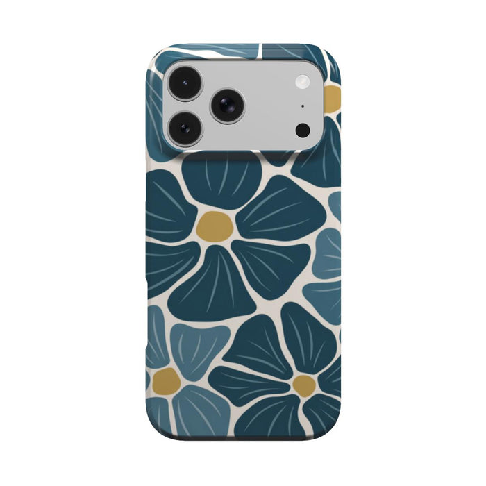 Nightbloom | Petrol Gold Retro Floral MagSafe iPhone Case