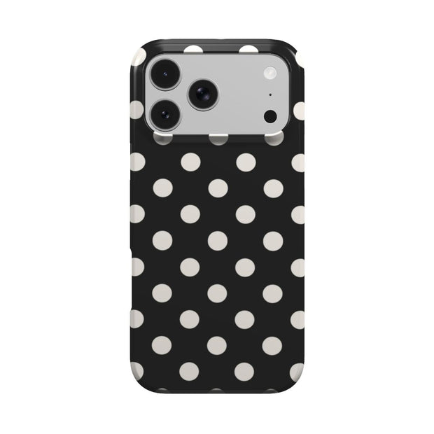 Ballroom | Schwarze, cremefarbene MagSafe iPhone Hülle mit Polka Dots