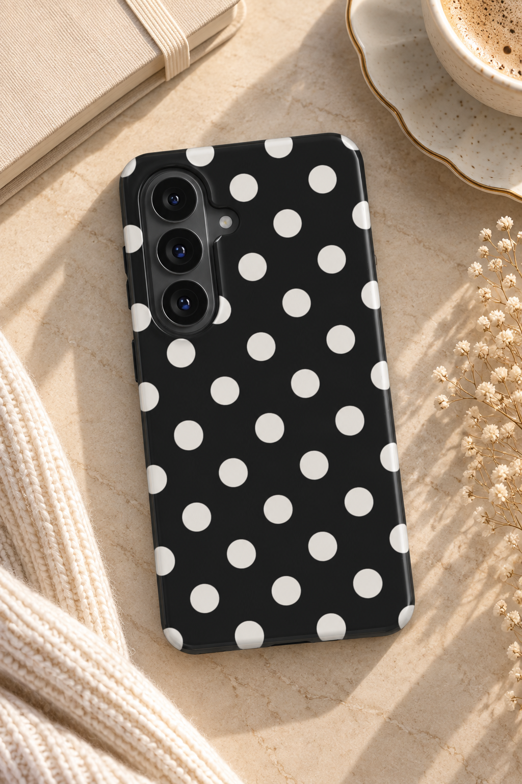Ballroom | Black & Ivory Polka Dot Magnetic Samsung Galaxy Case