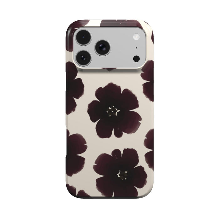 Black Dahlia | Dunkles Blumenmuster MagSafe iPhone Hülle