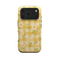 Sonnenblume Gänseblümchen | Gelbes Vichykaro Blumen MagSafe iPhone Hülle