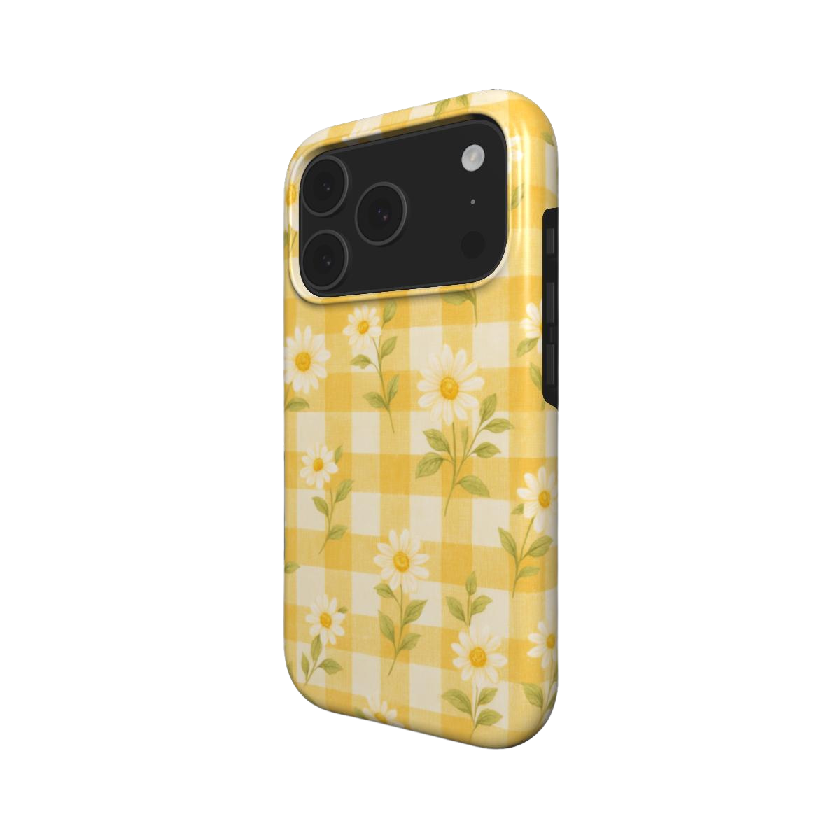 Margarita Asoleada | Funda MagSafe para iPhone con Estampado Floral Vichy Amarillo