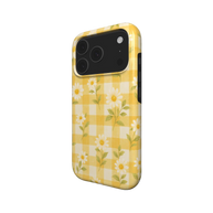 Sonnenblume Gänseblümchen | Gelbes Vichykaro Blumen MagSafe iPhone Hülle