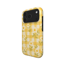 Margarita Asoleada | Funda MagSafe para iPhone con Estampado Floral Vichy Amarillo