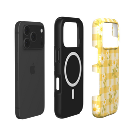 Margarita Asoleada | Funda MagSafe para iPhone con Estampado Floral Vichy Amarillo