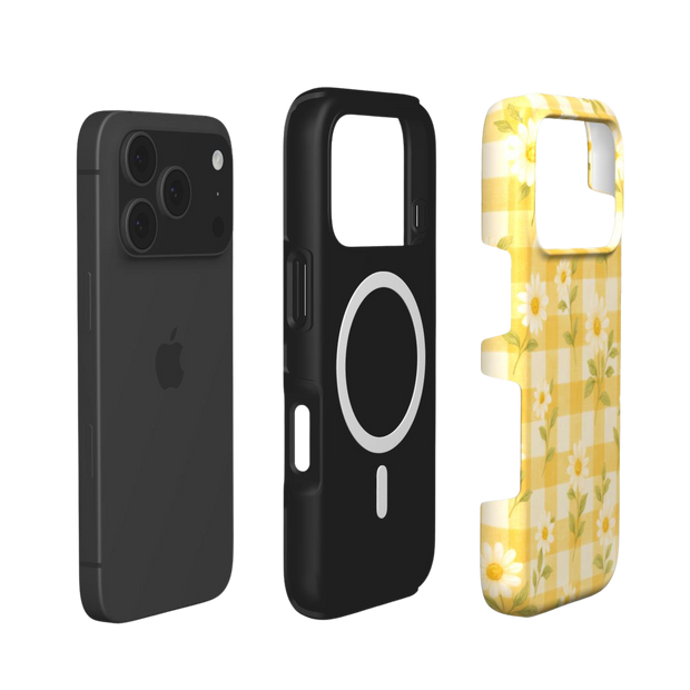 Sunlit Daisy | Yellow Gingham Floral MagSafe iPhone Case