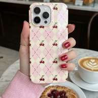 Sweet Argyle | Pink Cherry Argyle MagSafe iPhone Case