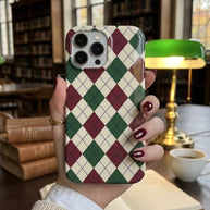 Argyle Club | Burgundy & Green Argyle MagSafe iPhone Case