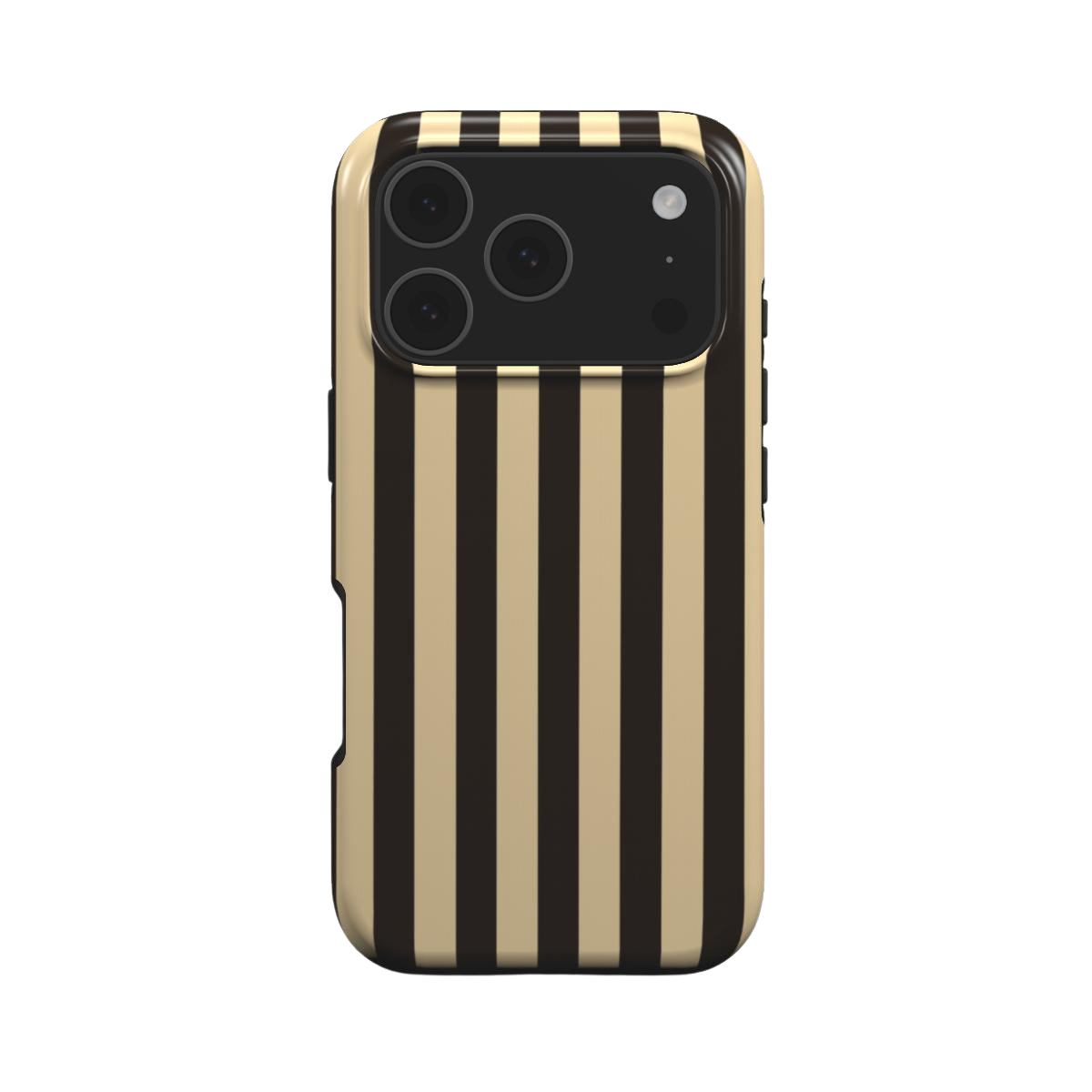 Urban Chic | Black & Beige Stripe MagSafe iPhone Case