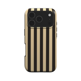 Urban Chic | Black & Beige Stripe MagSafe iPhone Case