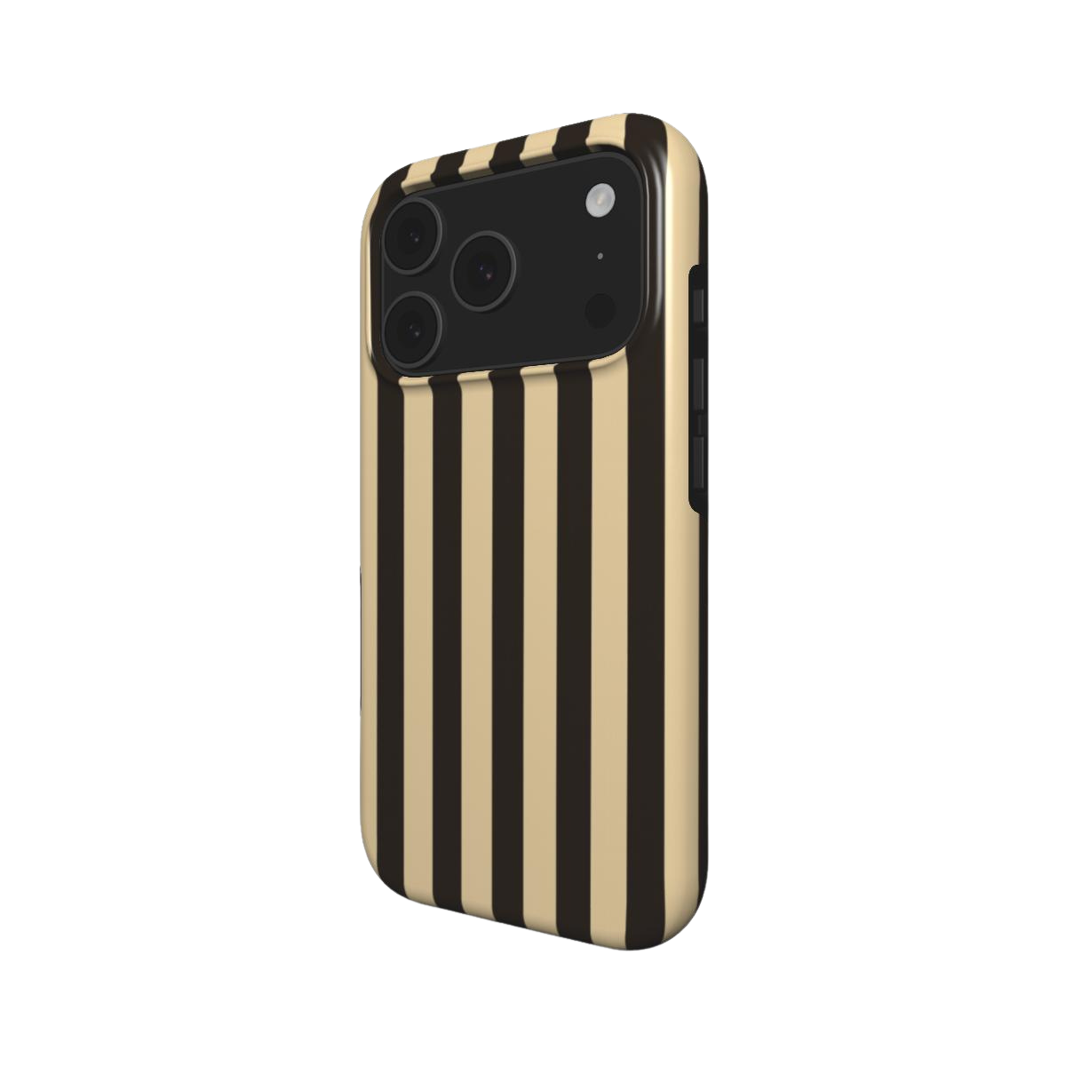 Urban Chic | Black & Beige Stripe MagSafe iPhone Case