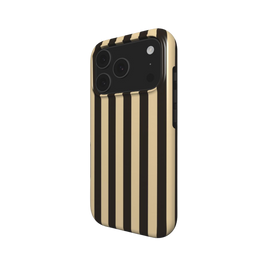 Urban Chic | Black & Beige Stripe MagSafe iPhone Case