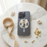 First Dance | Ivory Bow MagSafe Clear iPhone Case