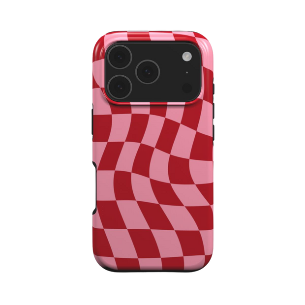 Blush Stripe | Wavy Checker MagSafe iPhone Case