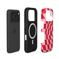 Blush Stripe | Wavy Checker MagSafe iPhone Case