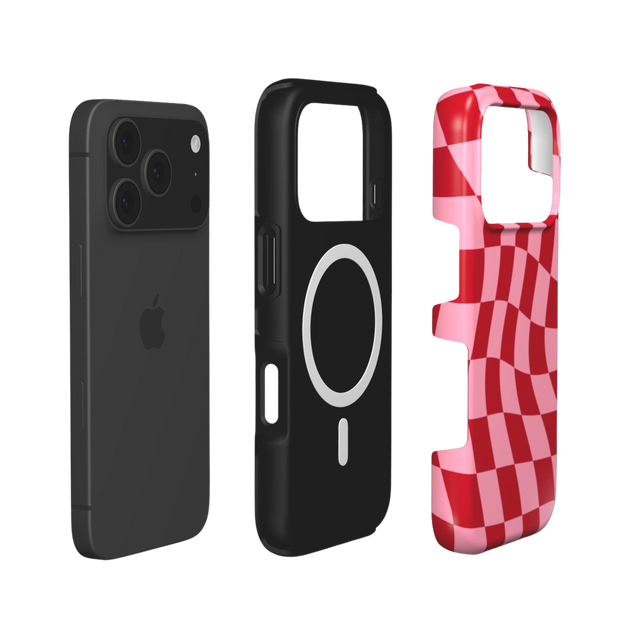Blush Stripe | Wavy Checker MagSafe iPhone Case
