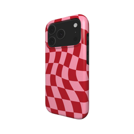 Funda MagSafe para iPhone con rayas Blush | Cuadros ondulados