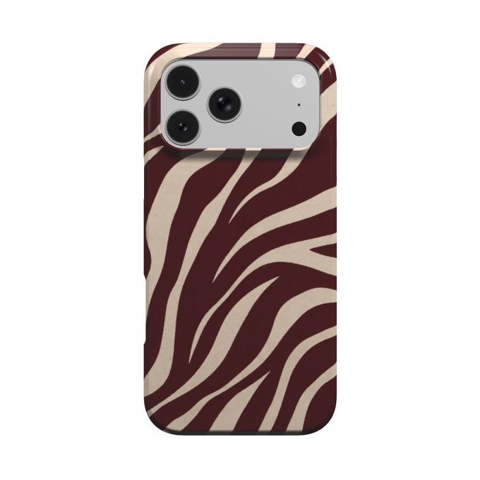 Wild Card | Burgundrotes Zebraprint MagSafe iPhone Case